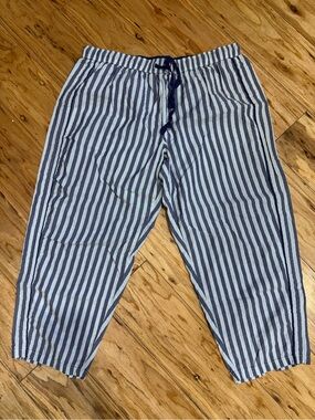 Victoria's Secret Navy & White Striped Jogger Pants